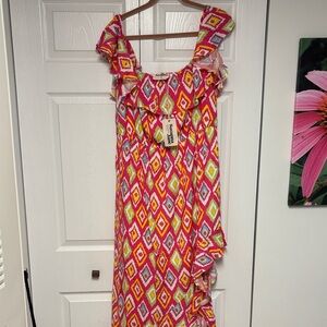 Savanna Jane Pink and Yellow Patterned Maxi Dress